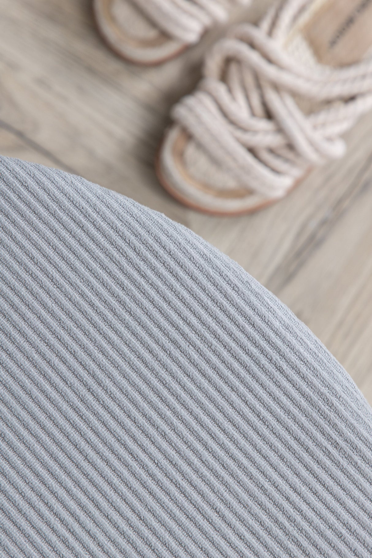 Dunken Pouf - grau/Polyester - Kord - Ottomane / Poufs - ALVAHOME