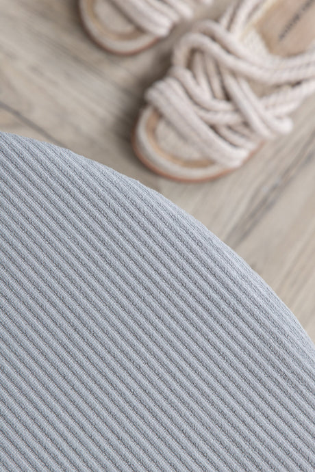 Dunken Pouf - grau/Polyester - Kord - Ottomane / Poufs - ALVAHOME