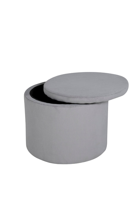Dunken Pouf - grau/Polyester - Kord - Ottomane / Poufs - ALVAHOME
