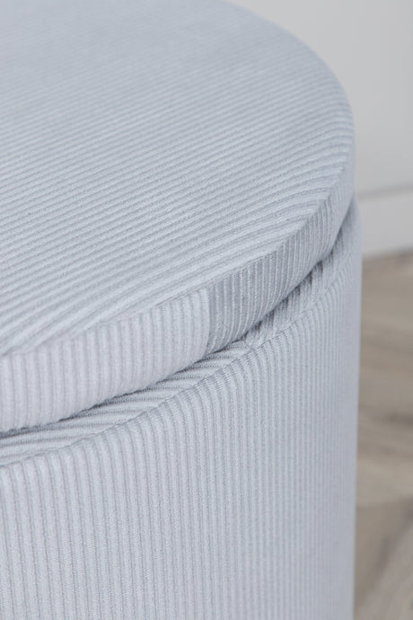 Dunken Pouf - grau/Polyester - Kord - Ottomane / Poufs - ALVAHOME