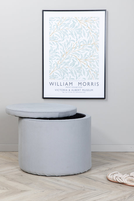 Dunken Pouf - grau/Polyester - Kord - Ottomane / Poufs - ALVAHOME