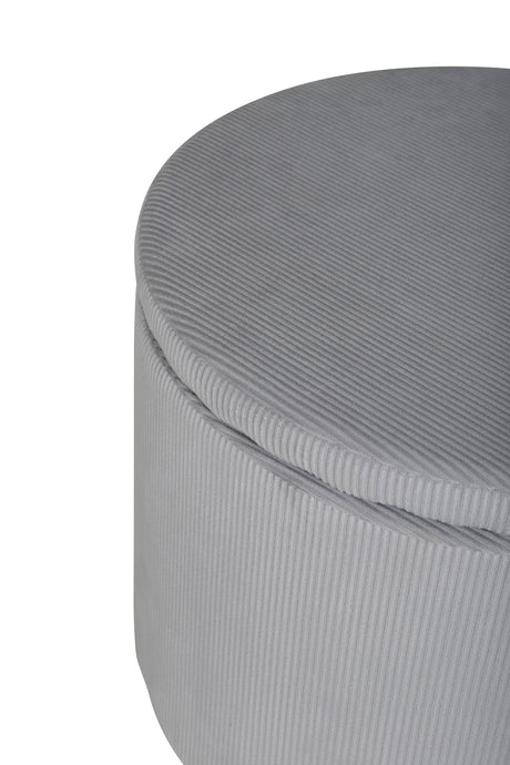 Dunken Pouf - grau/Polyester - Kord - Ottomane / Poufs - ALVAHOME