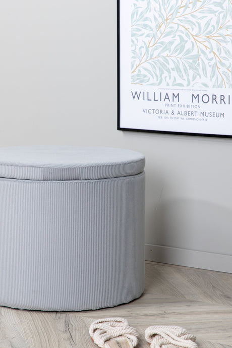 Dunken Pouf - grau/Polyester - Kord - Ottomane / Poufs - ALVAHOME