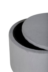 Dunken Pouf - grau/Polyester - Kord - Ottomane / Poufs - ALVAHOME