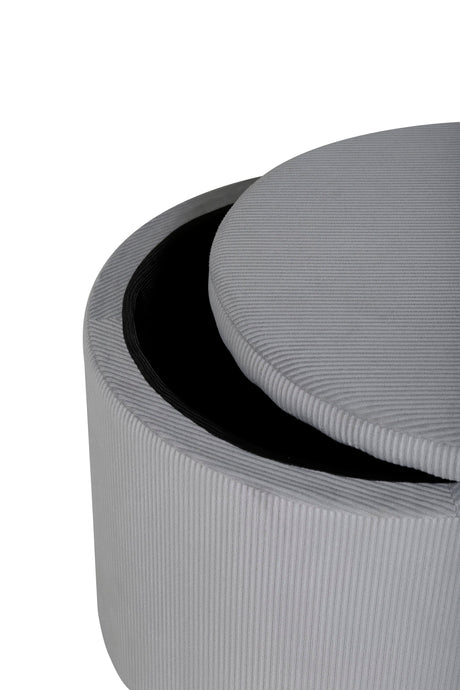 Dunken Pouf - grau/Polyester - Kord - Ottomane / Poufs - ALVAHOME