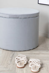 Dunken Pouf - grau/Polyester - Kord - Ottomane / Poufs - ALVAHOME