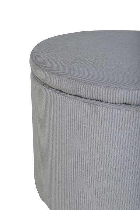 Dunken Pouf - grau/Polyester - Kord - Ottomane / Poufs - ALVAHOME