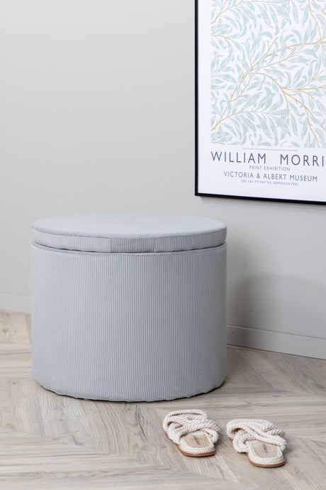 Dunken Pouf - grau/Polyester - Kord - Ottomane / Poufs - ALVAHOME