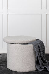 Dunken Pouf - greige/Polyester - Teddy - Ottomane / Poufs - ALVAHOME