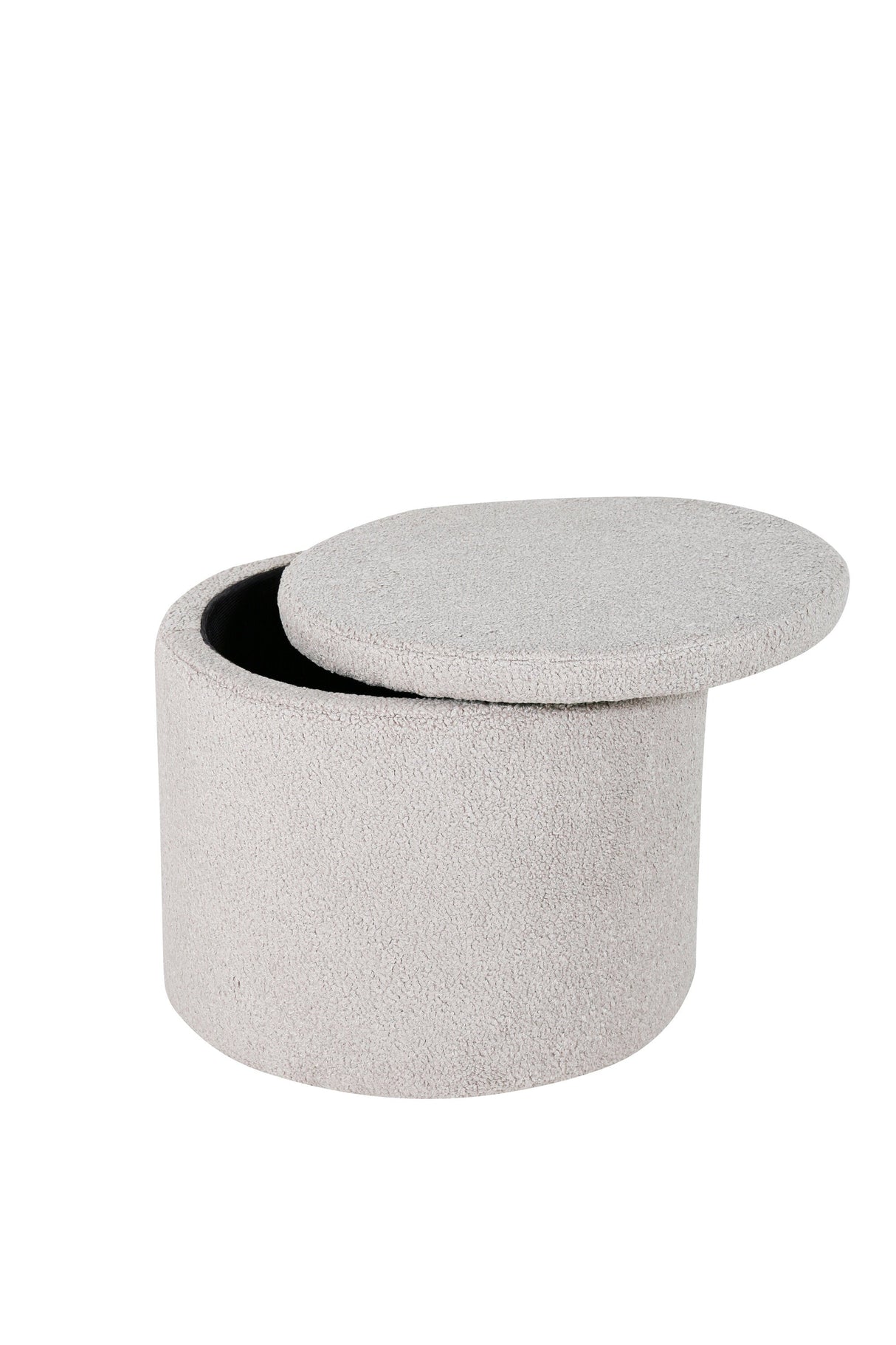 Dunken Pouf - greige/Polyester - Teddy - Ottomane / Poufs - ALVAHOME