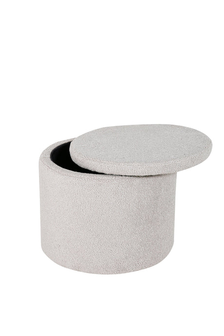 Dunken Pouf - greige/Polyester - Teddy - Ottomane / Poufs - ALVAHOME
