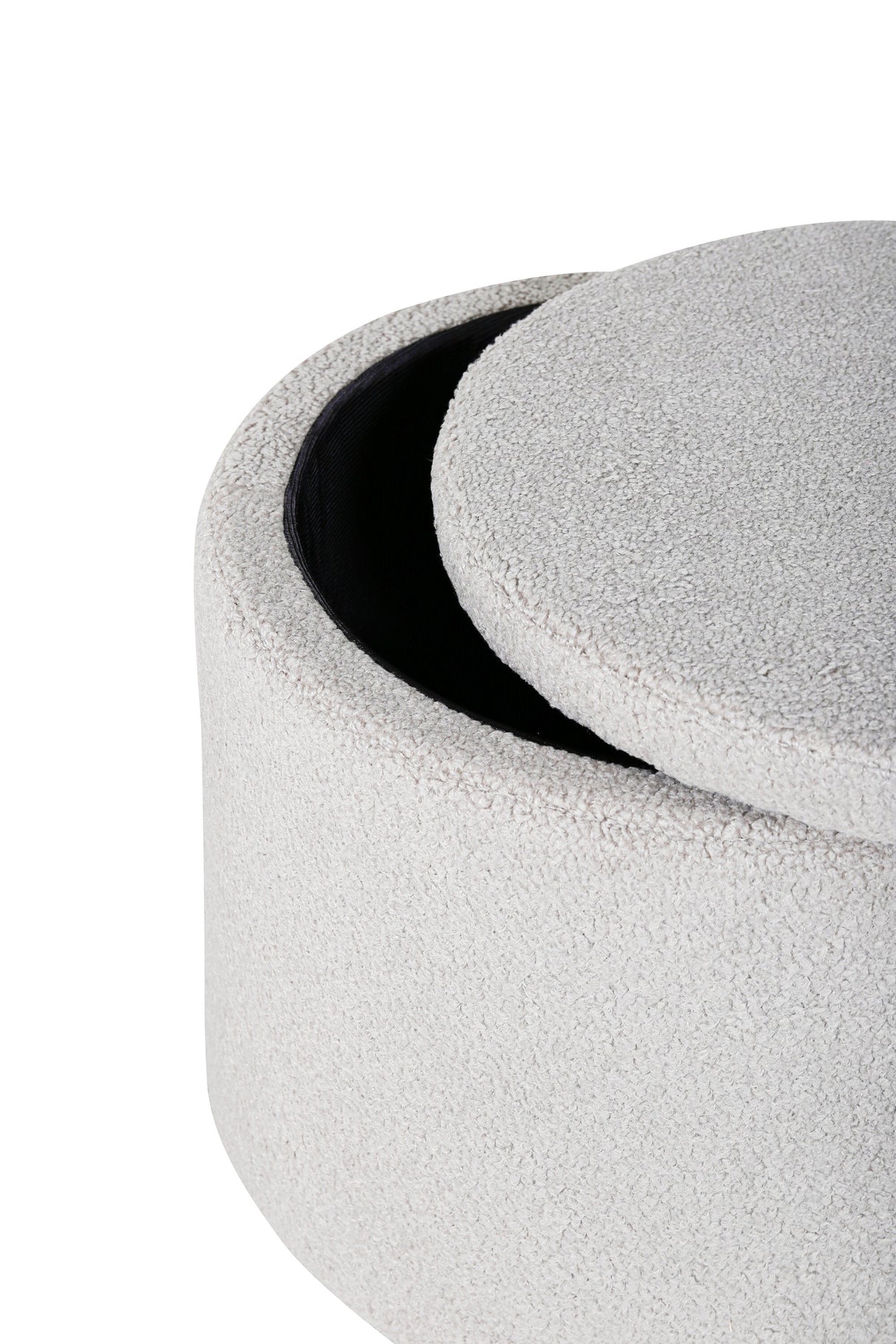 Dunken Pouf - greige/Polyester - Teddy - Ottomane / Poufs - ALVAHOME
