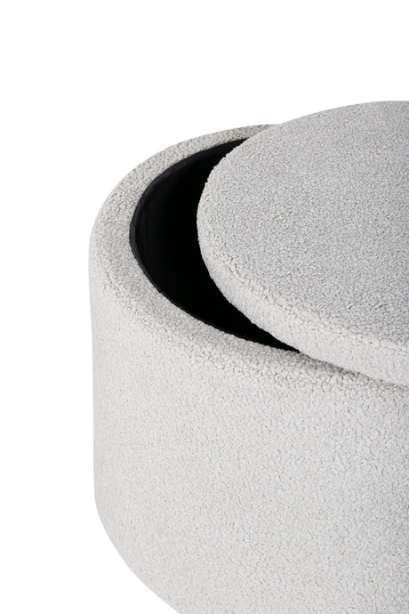 Dunken Pouf - greige/Polyester - Teddy - Ottomane / Poufs - ALVAHOME