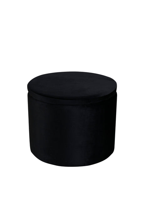 Dunken Pouf - schwarz/Polyester - Samt - Ottomane / Poufs - ALVAHOME