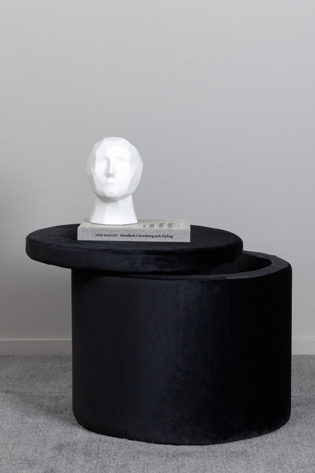 Dunken Pouf - schwarz/Polyester - Samt - Ottomane / Poufs - ALVAHOME