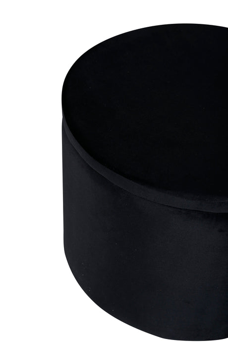 Dunken Pouf - schwarz/Polyester - Samt - Ottomane / Poufs - ALVAHOME