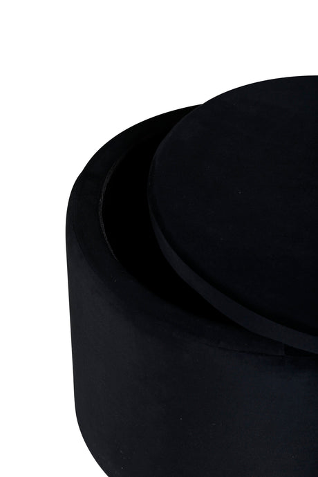 Dunken Pouf - schwarz/Polyester - Samt - Ottomane / Poufs - ALVAHOME