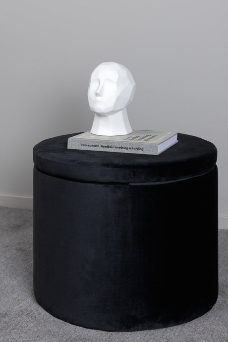 Dunken Pouf - schwarz/Polyester - Samt - Ottomane / Poufs - ALVAHOME