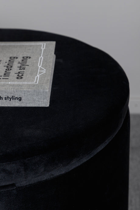 Dunken Pouf - schwarz/Polyester - Samt - Ottomane / Poufs - ALVAHOME