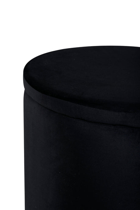 Dunken Pouf - schwarz/Polyester - Samt - Ottomane / Poufs - ALVAHOME