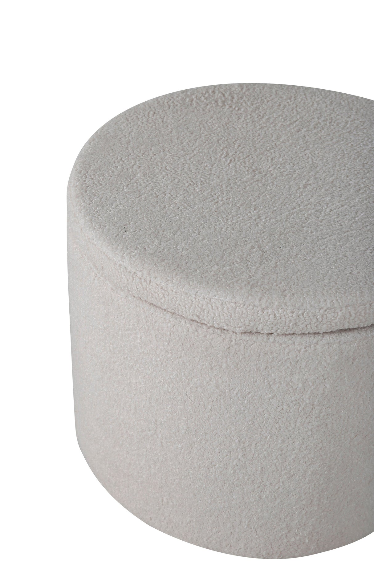 Dunken Pouf - weiß/Polyester - Teddy - Ottomane / Poufs - ALVAHOME