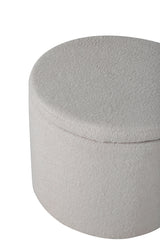 Dunken Pouf - weiß/Polyester - Teddy - Ottomane / Poufs - ALVAHOME