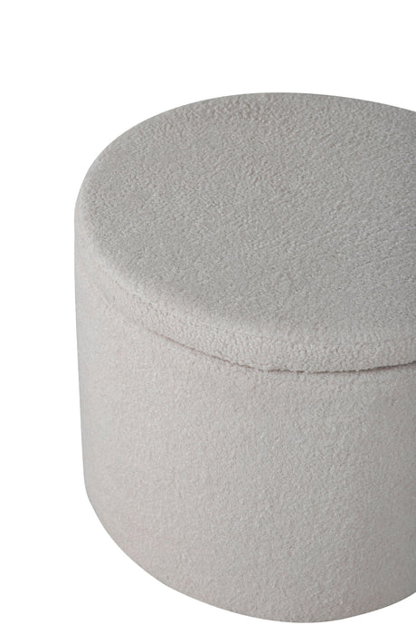 Dunken Pouf - weiß/Polyester - Teddy - Ottomane / Poufs - ALVAHOME