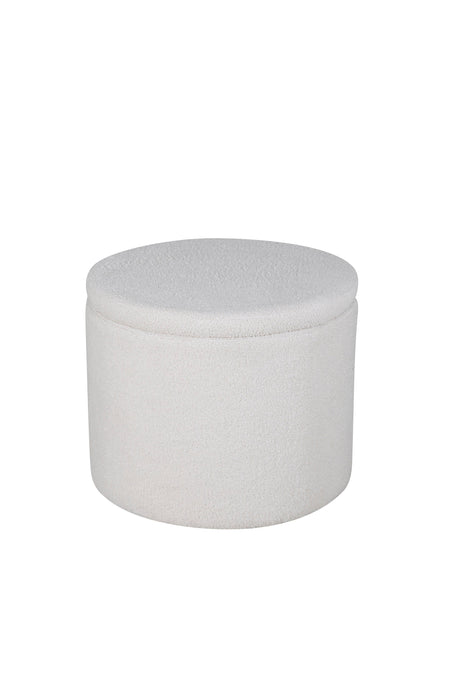 Dunken Pouf - weiß/Polyester - Teddy - Ottomane / Poufs - ALVAHOME
