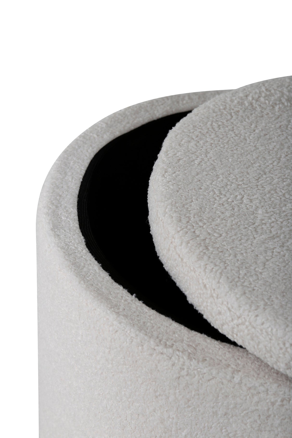 Dunken Pouf - weiß/Polyester - Teddy - Ottomane / Poufs - ALVAHOME