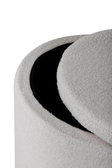 Dunken Pouf - weiß/Polyester - Teddy - Ottomane / Poufs - ALVAHOME