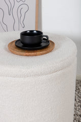 Dunken Pouf - weiß/Polyester - Teddy - Ottomane / Poufs - ALVAHOME