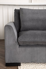 Durham 3 - Sitzer Sofa - dunkelgrau/Polyester - 3 - Sitzer Sofas - ALVAHOME