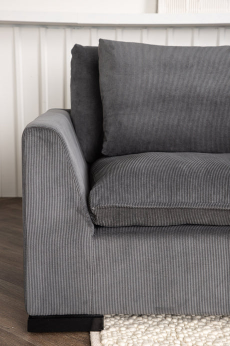 Durham 3 - Sitzer Sofa - dunkelgrau/Polyester - 3 - Sitzer Sofas - ALVAHOME