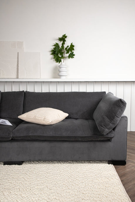 Durham 3 - Sitzer Sofa - dunkelgrau/Polyester - 3 - Sitzer Sofas - ALVAHOME