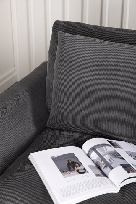 Durham 3 - Sitzer Sofa - dunkelgrau/Polyester - 3 - Sitzer Sofas - ALVAHOME
