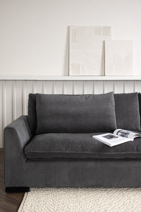 Durham 3 - Sitzer Sofa - dunkelgrau/Polyester - 3 - Sitzer Sofas - ALVAHOME