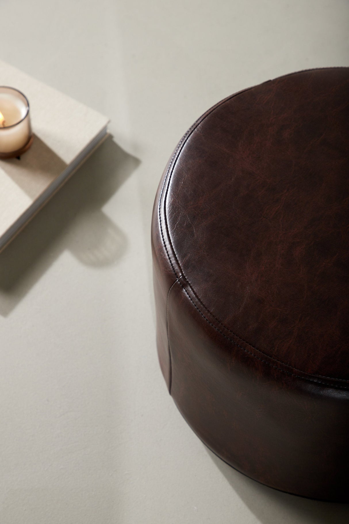 Eastport Pouf - braun/PU - Ottomane / Poufs - ALVAHOME