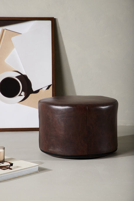 Eastport Pouf - braun/PU - Ottomane / Poufs - ALVAHOME