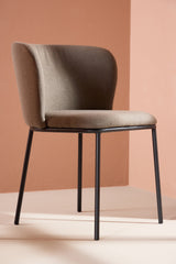 Edina Esszimmerstuhl - braun/Polyester - Leinen - Essstühle - ALVAHOME