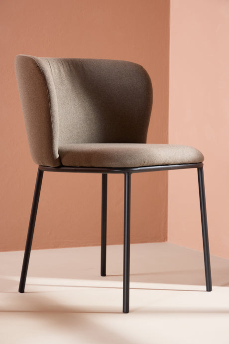 Edina Esszimmerstuhl - braun/Polyester - Leinen - Essstühle - ALVAHOME