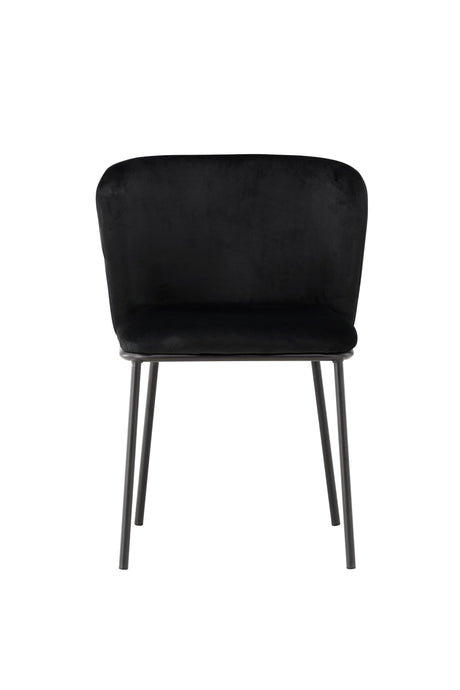 Edina Esszimmerstuhl - schwarz/Polyester - Samt - Essstühle - ALVAHOME