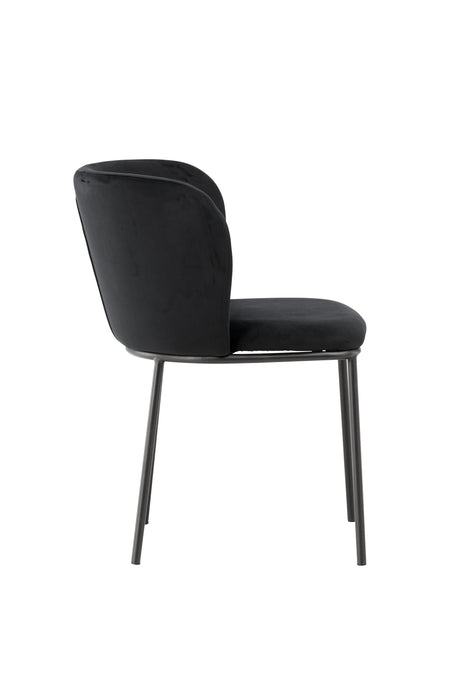 Edina Esszimmerstuhl - schwarz/Polyester - Samt - Essstühle - ALVAHOME