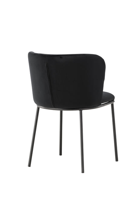 Edina Esszimmerstuhl - schwarz/Polyester - Samt - Essstühle - ALVAHOME