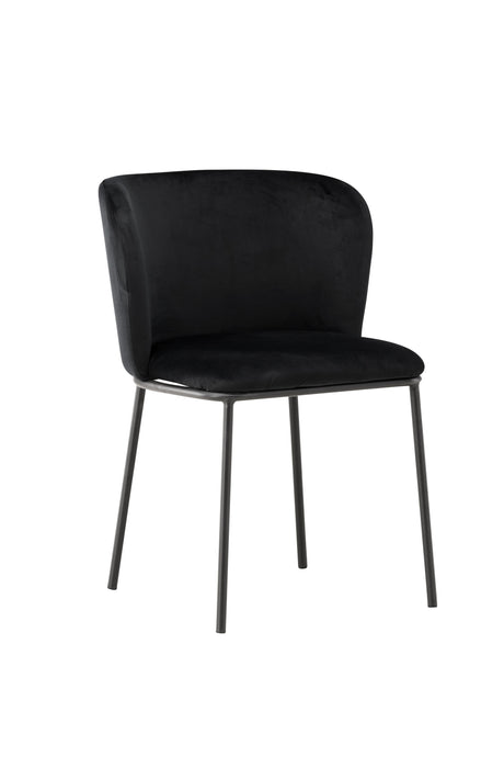 Edina Esszimmerstuhl - schwarz/Polyester - Samt - Essstühle - ALVAHOME
