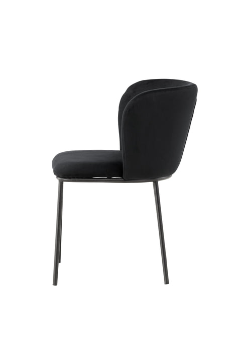 Edina Esszimmerstuhl - schwarz/Polyester - Samt - Essstühle - ALVAHOME