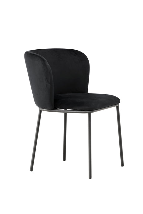 Edina Esszimmerstuhl - schwarz/Polyester - Samt - Essstühle - ALVAHOME