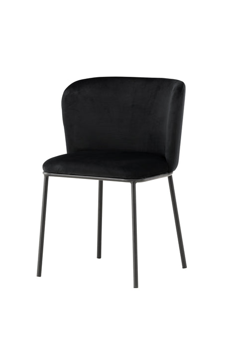 Edina Esszimmerstuhl - schwarz/Polyester - Samt - Essstühle - ALVAHOME