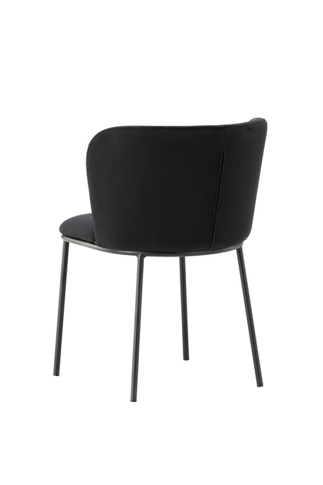 Edina Esszimmerstuhl - schwarz/Polyester - Samt - Essstühle - ALVAHOME