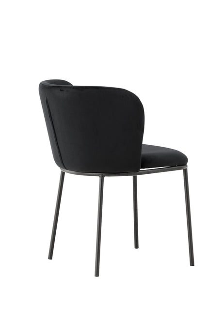 Edina Esszimmerstuhl - schwarz/Polyester - Samt - Essstühle - ALVAHOME