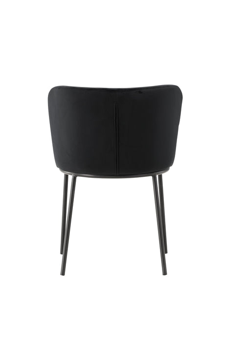 Edina Esszimmerstuhl - schwarz/Polyester - Samt - Essstühle - ALVAHOME